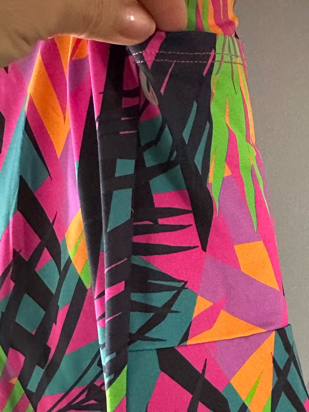 Dona Jo Vibrant Tropical Print A-Line Skirt - Pink Multi - Picture 5 of 5